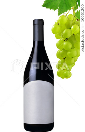 wine bottle and grapes isolated wine bottle and grapes isolated 10061200