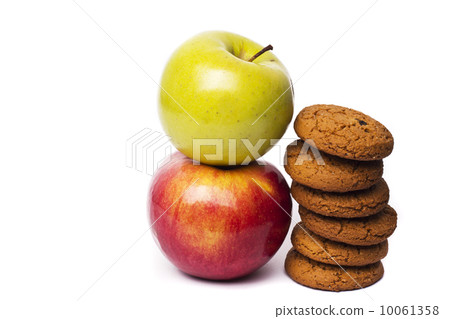 Two apples, Red Delicious and Green 10061358