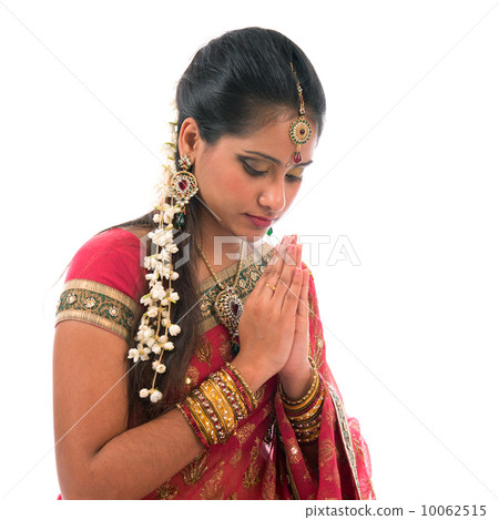 Indian prayer isolated 10062515