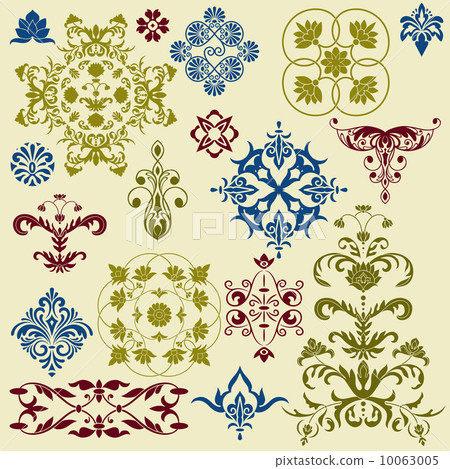 vector  vintage floral bright  design elements 10063005