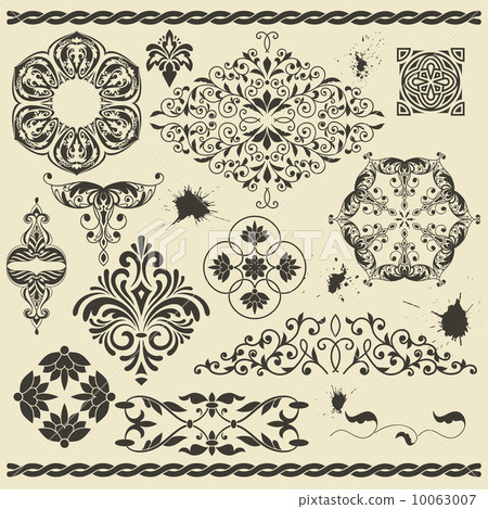 floral design elements and blots 10063007