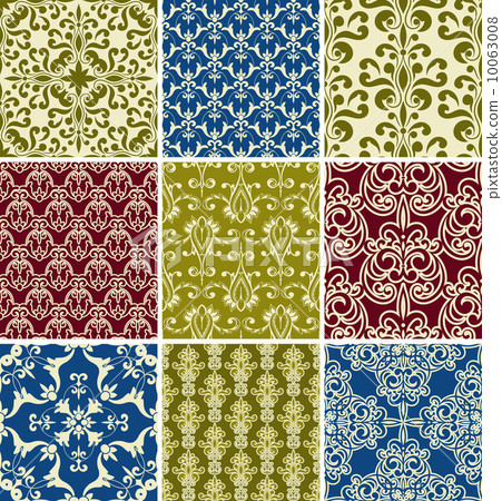 Vector Seamless  Floral Patterns 10063008