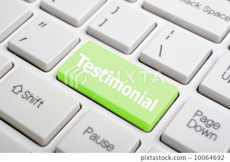 Testimonial on keyboard Testimonial on keyboard 10064692
