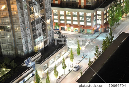 Night scene of city building view Night scene of city building view 10064704