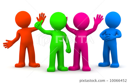Group of fun colorful 3D characters 10066452