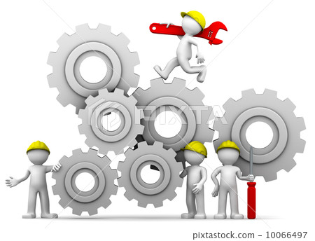 Workers team with gear mechanism 10066497