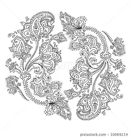 Hand Drawn Paisley ornament. 10069214
