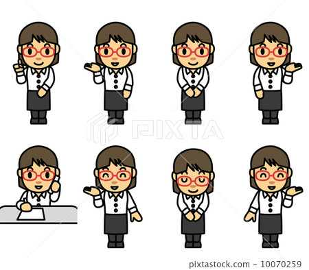 Young lady with a waist apron Front front 8 whole pose Young lady with a waist apron Front front 8 whole pose 10070259