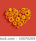 Heart as a mechanism made ​​of cogs and gears. 10070269