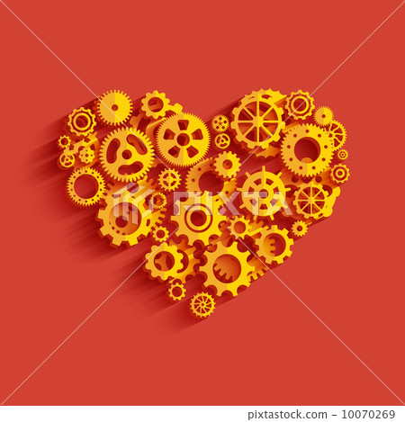 Heart as a mechanism made of cogs and gears. Heart as a mechanism made of cogs and gears. 10070269