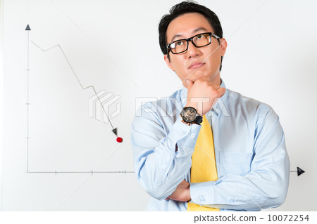 Asian Chinese Business Manager presenting bad forecast Asian Chinese Business Manager presenting bad forecast 10072254