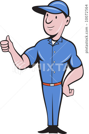 Repairman tradesman worker thumbs up 10072564