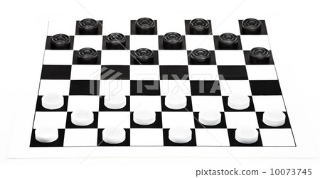 8x8 checkers board isolated on white background 10073745