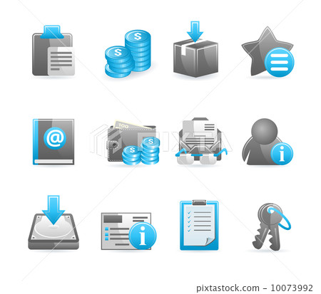 Blue glossy icon set Blue glossy icon set 10073992