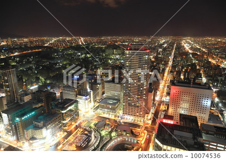 Sapporo city night view 10074536