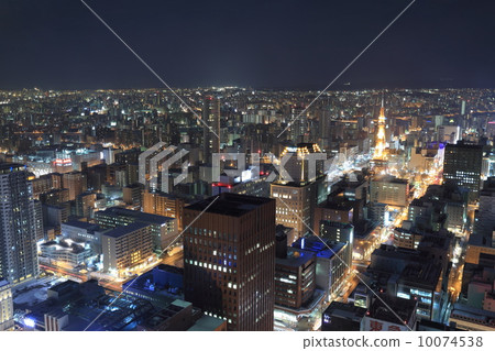 Sapporo city night view 10074538