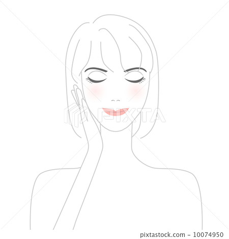 Female illustration with a hand on the face Female illustration with a hand on the face 10074950
