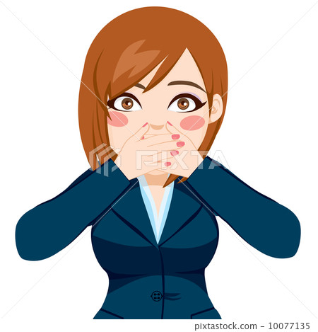 Woman Covering Mouth With Hands Woman Covering Mouth With Hands 10077135