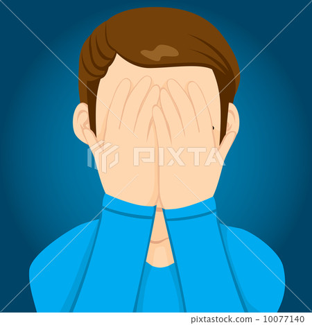 Sad Man Covering Face 10077140