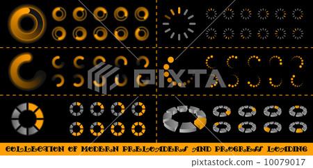 Collection of modern preloaders and progress... - Stock Illustration ...
