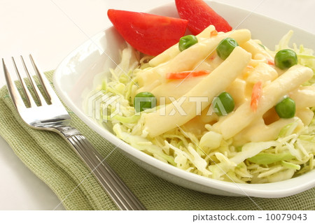 Macaroni salad salad up breakfast white background 10079043