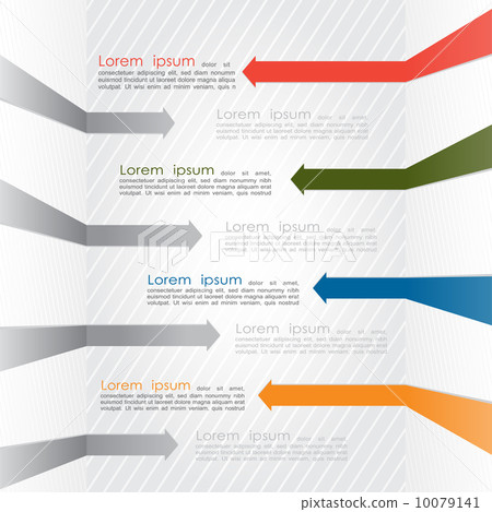 Different way colorful arrows infographics. Vector 10079141