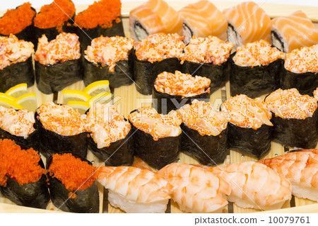 delicious seafood sushi at a Japanese restaurant 10079761