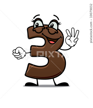 Cheerful cartoon number three 10079832