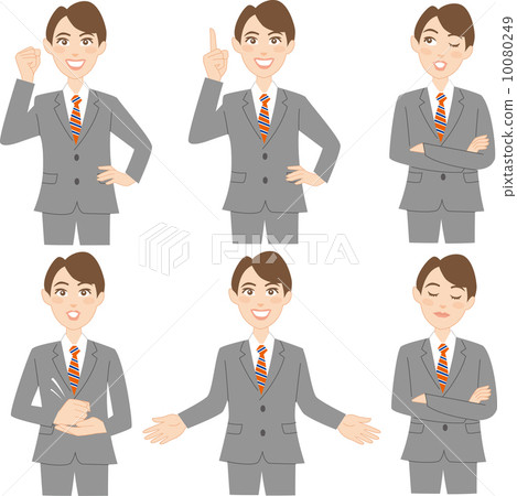 Male salaryman pose set Male salaryman pose set 10080249