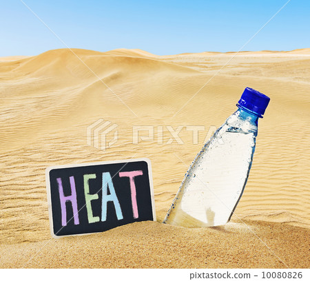 bottle of mineral water on the sand 10080826