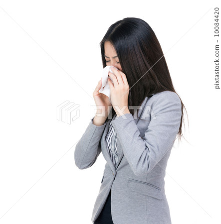 Asia businesswoman sneeze 10084420