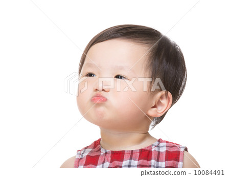 Asian baby girl pout lip 10084491