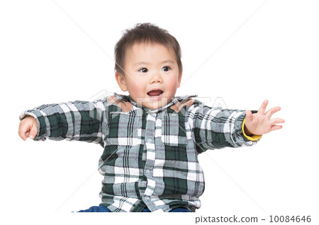 Asian baby boy hand up 10084646