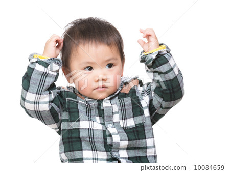 Asian baby boy thinking 10084659