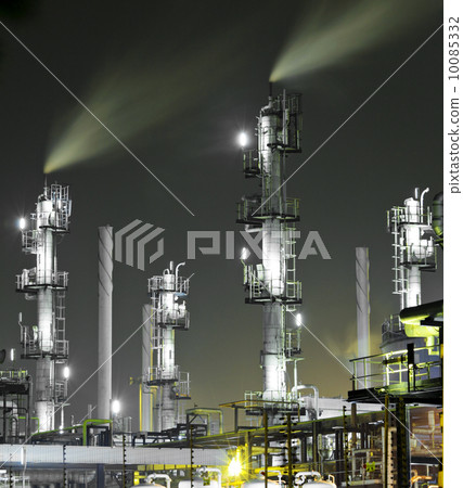 Industrial building at night Industrial building at night 10085332