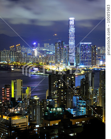 Hong Kong city at night 10085983