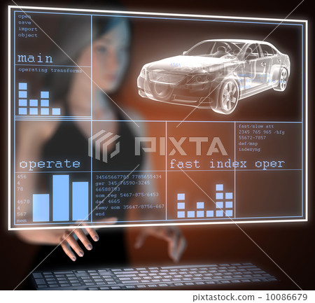 transparent car concept on hologram transparent car concept on hologram 10086679