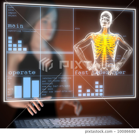 human radiography scan on hologram human radiography scan on hologram 10086680