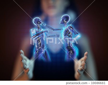 Boxing men on hologram Boxing men on hologram 10086681