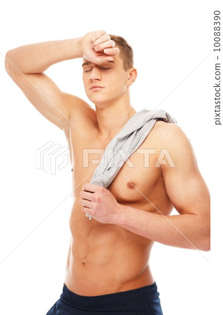 Tired handsome young man with muscular torso 10088390