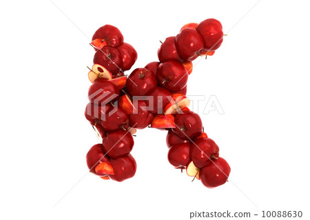 Apple letter K on white background Apple letter K on white background 10088630