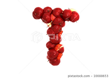 Apple letter T on white background Apple letter T on white background 10088653
