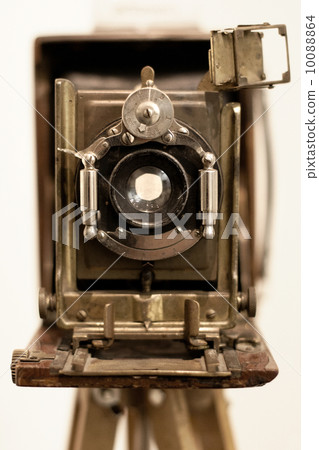 front view of old wooden camera front view of old wooden camera 10088864