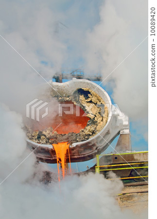 hot steel pouring hot steel pouring 10089420