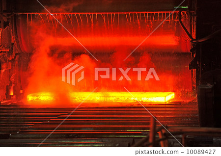 hot steel on conveyor hot steel on conveyor 10089427