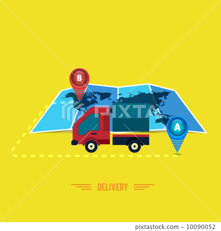 Delivery service 24 hours . Cargo truck symbol Delivery service 24 hours . Cargo truck symbol 10090052