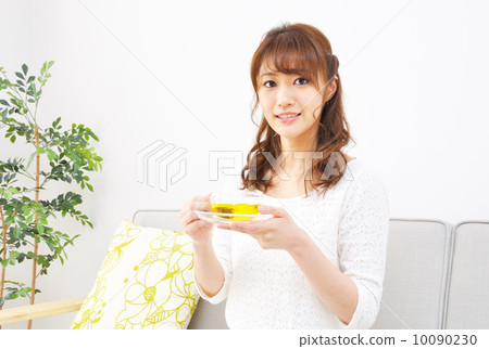 Women drinking herbal tea Women drinking herbal tea 10090230