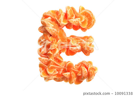 Mandarin letter E on white background Mandarin letter E on white background 10091338