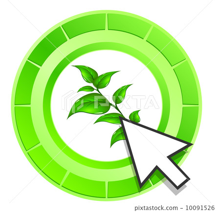 Vector leaf icon green button - Stock Illustration [10091526] - PIXTA