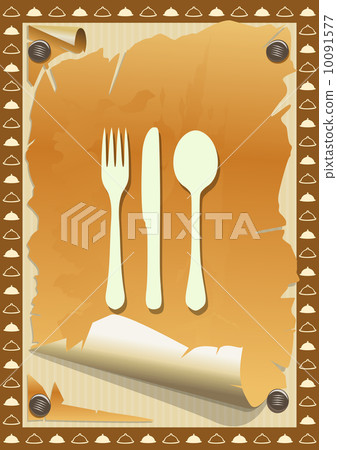 Restaurant menu, vintage torn paper. Illustration 10091577